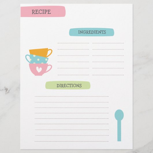 Recept Sjabloon Pagina Flyer (Voorkant)