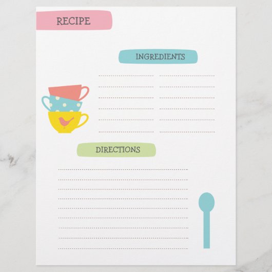 Recept Sjabloon Pagina Flyer (Voorkant)