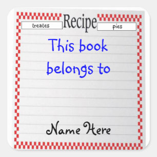Recept van dit boek, Bookplate Sticker