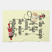 Recept van het leven is familie Keukenhanddoek (Horizontaal)