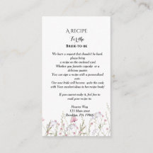 Recept verzoek bruids douche wildflower