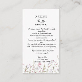Recept verzoek bruids douche wildflower informatiekaartje