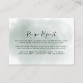 Recept verzoek groen witte bruiloft Calligraphy Informatiekaartje (Voorkant)