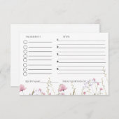 Recept verzoek voor bruiloft bruidsshower wilde bl informatiekaartje (Voorkant / Achterkant)