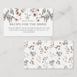 Recept verzoek voor bruiloftsfeest met wilde bloem informatiekaartje