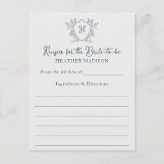 Recept Vintage Crest Regency Bruidsmeisjeshower Informatiekaartje