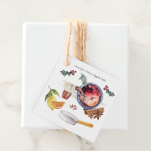 Recept voor appelcider | Kerstcadeautag Bedankjes Labels (In situ)