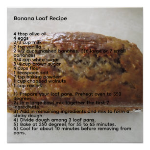 recept voor bananenbrood perfect poster