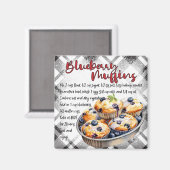 Recept voor bosbessenmuffins magneet (Voorkant / Achterkant)
