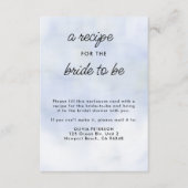 Recept voor Bride Cloud 9 Pastel Blue Vrijgezellen Informatiekaartje (Voorkant)