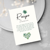 Recept voor Bride Green Shamrock Vrijgezellenfeest Informatiekaartje