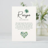 Recept voor Bride Green Shamrock Vrijgezellenfeest Informatiekaartje (Staand voorkant)