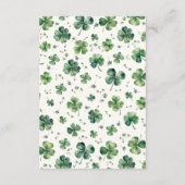 Recept voor Bride Green Shamrock Vrijgezellenfeest Informatiekaartje (Achterkant)
