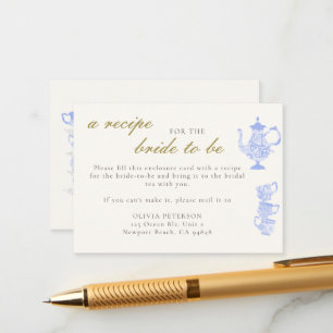 Recept voor Bruid Blue Tea Set China Kant Gold Chi Informatiekaartje