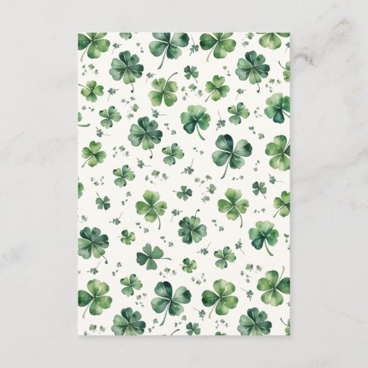 Recept voor bruid St. Patrick's Day Vrijgezellenfe Informatiekaartje (Achterkant)