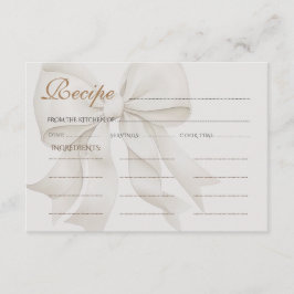 Recept voor bruidsuitnodiging met neutrale strik informatiekaartje