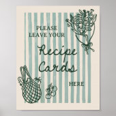 Recept voor bruiloftsdouche met de hand getekend v poster (Voorkant)