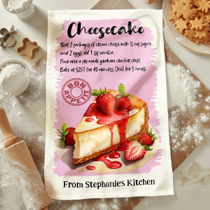 Recept voor cheesecake gepersonaliseerd theedoek