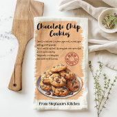 Recept voor chocoladekoekjes gepersonaliseerd theedoek