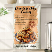 Recept voor chocoladekoekjes gepersonaliseerd theedoek