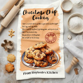 Recept voor chocoladekoekjes gepersonaliseerd theedoek