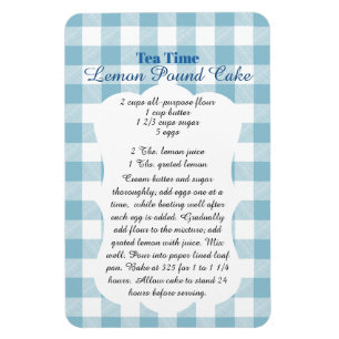 Recept voor citroen pound cake met boerderijblauw magneet