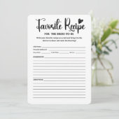Recept voor de Bride Vrijgezellenfeest Recept Kaar Kaart (Staand voorkant)