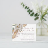 Recept voor de Bruid Boho Bloemen Informatiekaartje (Staand voorkant)