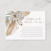 Recept voor de Bruid Boho Bloemen Informatiekaartje (Voorkant)