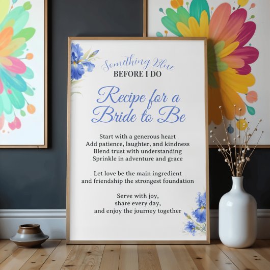Recept voor de bruid bruidsuitnodiging Something B Poster