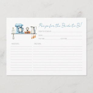 Recept voor de bruid Koken Bruiloftfeest Informatiekaartje