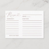 Recept voor de bruid Modern Roos Gold Informatiekaartje (Achterkant)