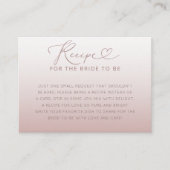Recept voor de bruid Modern Roos Gold Informatiekaartje (Voorkant)