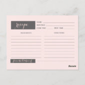 Recept voor de bruid. Moderne Floral Wedding Kaart (Achterkant)