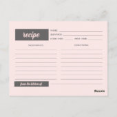 Recept voor de bruid. Moderne Floral Wedding Kaart (Achterkant)