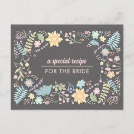 Recept voor de bruid. Moderne Floral Wedding Kaart