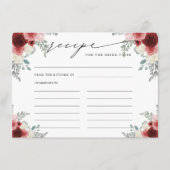 Recept voor de bruid om rode wijn bloemen informatiekaartje (Voorkant)