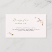 Recept voor de bruid om roze bloemig te zijn informatiekaartje (Voorkant)