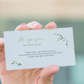 Recept voor de bruid om stoffige blauwe bloemen informatiekaartje