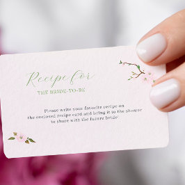 Recept voor de bruid om te zijn roze bloem informatiekaartje