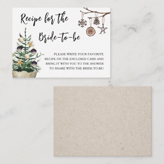 Recept voor de bruid om te zijn | Winter Vrijgezel Informatiekaartje (Voorkant / Achterkant)