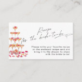 Recept voor de bruid Patels en Prosecco bruids Informatiekaartje (Voorkant)