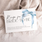 Recept voor de bruid-to-be aanvraag stoffige blauw informatiekaartje