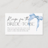 Recept voor de bruid-to-be aanvraag stoffige blauw informatiekaartje (Voorkant)