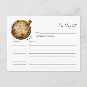 Recept voor de Bruidrecept Kaart Snijplank