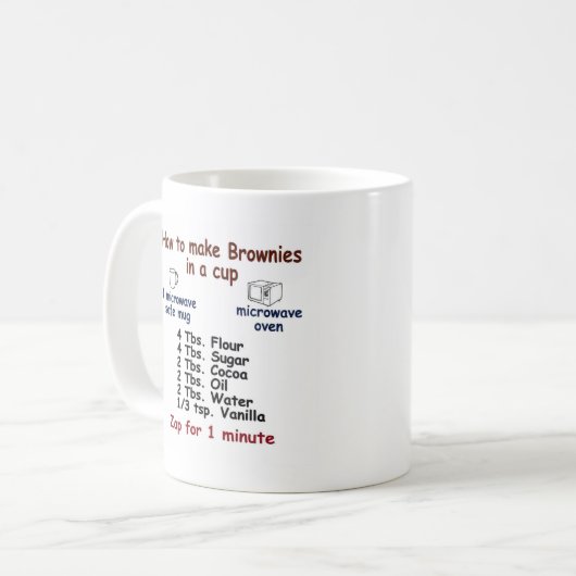 recept voor de mok van mok cake (Voorkant links)