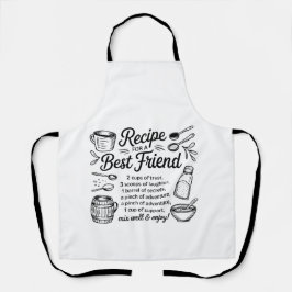 Recept voor een beste vriend Keuken Vriendschap Qu Schort