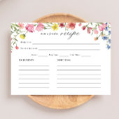 Recept voor een bruiloftsfeest in de wilde bloemen informatiekaartje