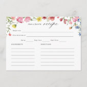 Recept voor een bruiloftsfeest in de wilde bloemen informatiekaartje (Voorkant)