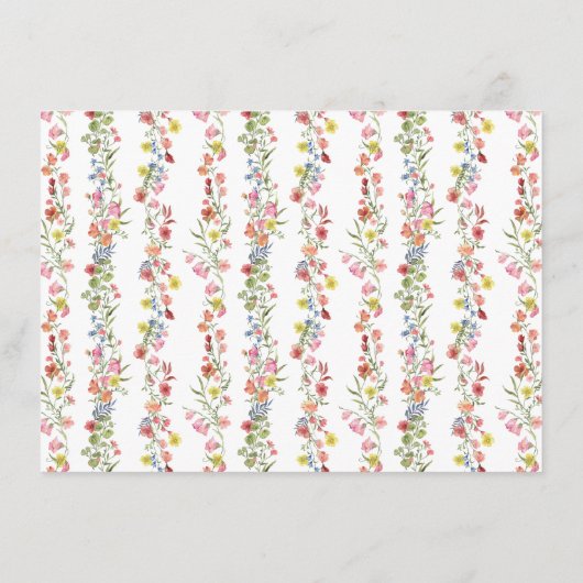 Recept voor een bruiloftsfeest in de wilde bloemen informatiekaartje